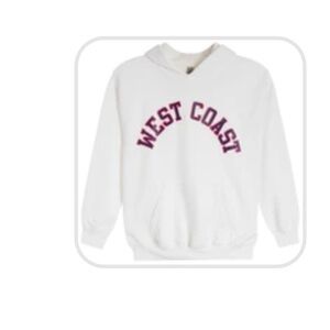 Kids White Hoodie with West Coast Print